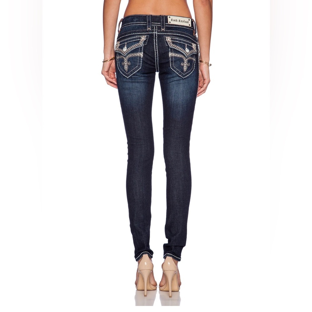 Rock Revival Jen Dark Indigo Skinny Jeans - Picture 2 of 16